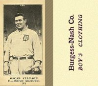 1916 Burgess-Nash Co. #168a Oscar Stanage Portrait Baseball Card
