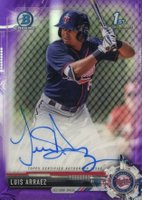 2017 Bowman Chrome Prospect Autograph #LA Luis Arraez Purple Refractor Baseball Card