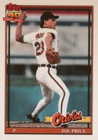 1991 Topps Tiffany #127 Joe Price Baseball Card