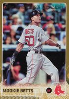 2015 Topps #389 Mookie Betts Batting-Gold Baseball Card