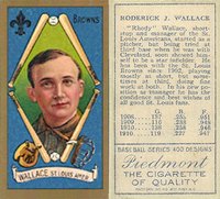 1911 Gold Borders #208 Bobby Wallace No cap-Two lines of 1910 stats Baseball Card