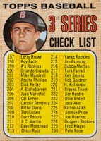 1968 Topps #192 Checklist 197-283 Special BB Playing Card Game Baseball Card