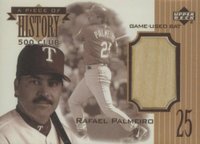 2004 Upper Deck Piece of History 500 HR Club #HR-RP Rafael Palmeiro Bat Baseball Card
