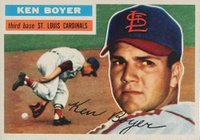 1956 Topps #14g Ken Boyer Gray Back Baseball Card