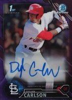 2016 Bowman Draft Chrome Draft Picks Autographs #CDADC Dylan Carlson Purple Refractor Baseball Card
