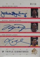 2001 SP Authentic Triple Signatures # Kobe Brynt/Julius Erving/Michael Jordan Basketball Card
