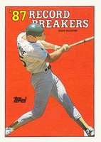 1988 Topps #3 Mark McGwire White Triangle By LF.Foot Baseball Card