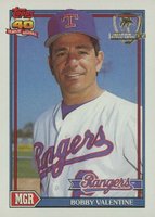 1991 Topps Desert Shield #489 Bobby Valentine Baseball Card