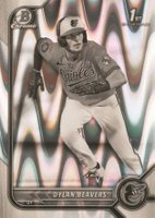 2022 Bowman Draft #BDC160 Dylan Beavers Chrome-Black & White Raywave Refractor Baseball Card