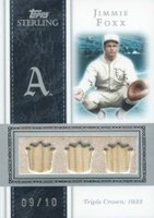2008 Topps Sterling Stardom Relics #16 Jimmie Foxx Triple Baseball Card