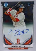 2014 Bowman Prospect Autograph #MB Mookie Betts Chrome Baseball Card