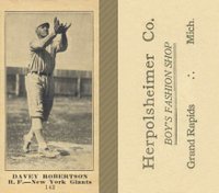 1916 Herpolsheimer Co. #143 Davey Robertson Baseball Card