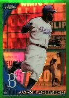 2010 Topps Chrome Wrapper Redemption #224 Jackie Robinson Green Refractor Baseball Card