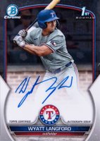 2023 Bowman Draft Chrome Prospect Autograph #CDAWL Wyatt Langford Baseball Card