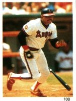 1987 Red Foley Sticker Book-Hand Cut #108 Reggie Jackson Baseball Card
