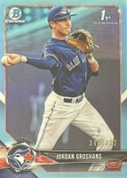 2018 Bowman Draft #BDC56 Jordan Groshans Chrome-Sky Blue Refractor Baseball Card