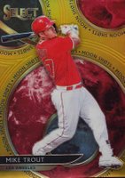 2020 Panini Select Moon Shots #MS10 Mike Trout Gold Prizm Baseball Card