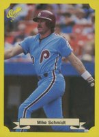 1987 Classic Travel Update Yellow #101 Mike Schmidt Green Back Baseball Card