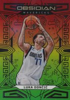 2022 Panini Obsidian #121 Luka Doncic Electric Etch Red/Yellow/Green Flood Basketball Card