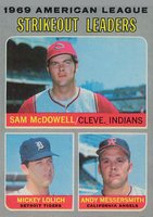 1970 Topps #72 A.L. Strikeout Leaders Baseball Card