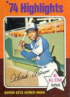 1975 Topps Mini #1 Hank Aaron '74 Highlights Baseball Card