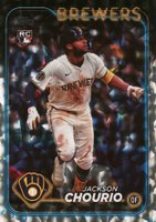 2024 Topps Update #US240 Jackson Chourio Silver Crackle Foil Board Baseball Card