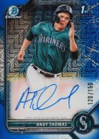 2022 Bowman Chrome Prospect Autographs #CPAAT Andy Thomas Hta Choice Refractor Baseball Card
