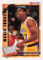 1992 Hoops Supreme Court #SC10 Magic Johnson Basketball Card