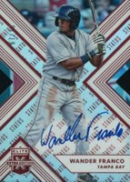 2018 Panini Elite Extra Edition #67 Wander Franco Autograph-Status Die-Cut-Red Baseball Card