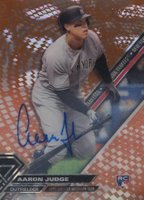2017 Topps High Tek #AJ Aaron Judge Autograph-Orange Magma Diffractor Baseball Card
