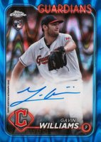 2024 Topps Chrome Rookie Autographs #RAGW Gavin Williams Blue Raywave Baseball Card