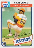 1980 Topps Pepsi-Cola All-Stars #21 J.R. Richard Baseball Card