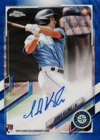 2021 Topps Chrome Rookie Autographs #RAJKE Jarred Kelenic Blue Wave Refractor Baseball Card