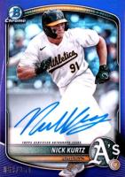 2025 Bowman Chrome Prospect Autographs #CPANK Nick Kurtz Purple Refractor Baseball Card