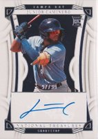 2023 Panini National Treasures Rookie Signatures #JC Junior Caminero Baseball Card