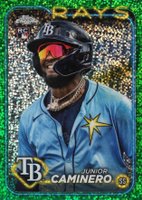 2024 Topps Chrome #213 Junior Caminero Variation-Green Speckle Refractor Baseball Card