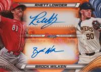 2024 Bowman's Best Dual Autographs #DALW Brock Wilken/Rhett Lowder Orange Refractor Baseball Card