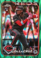 2024 Topps Chrome #44 Elly de La Cruz Green Raywave Baseball Card