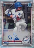 2020 Bowman Chrome Prospect Autographs #CPAAP Andy Pages Refractor Baseball Card