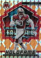 2022 Panini Mosaic Holofame #HF9 Jerry Rice Orange Fluorescent Football Card