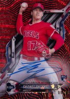 2018 Topps High Tek #HT-SO Shohei Ohtani Autograph-Red Orbit Diffractor Baseball Card