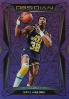 2023 Panini Obsidian #110 Karl Malone Electric Etch Purple Flood Basketball Card