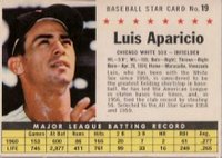 1961 Post Cereal #19 Luis Aparicio Perforated Baseball Card