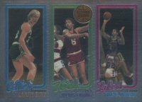 1996 Topps Finest Reprint #22 Bird/Erving/Johnson Basketball Card