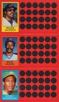 1981 Topps Scratch-Offs # Reggie Jackson/Rickey Henderson/Willie Wilson Baseball Card