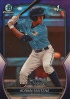 2023 Bowman Draft #BDC130 Adrian Santana Chrome-Purple Baseball Card