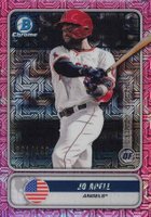 2020 Bowman Chrome Mega Box Spanning the Globe #STGJA Jo Adell Pink Refractor Baseball Card