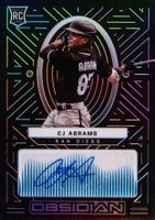 2022 Panini Chronicles Obsidian Autographs #OACA C.J. Abrams Electric Etch Carolina Blue Baseball Card