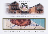 2014 Panini Hall of Fame 75th Anniversary HOF Cuts Signatures #27 Jackie Robinson Baseball Card