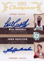 2009 Playoff National Treasures Champions Signature #BCE Bill Russell/Frank Ramsey/John Havlicek/K.C. Jones Quads Basketball Card
